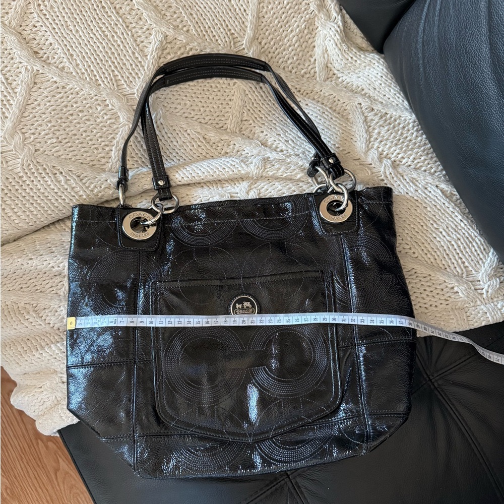 Coach Shiny Black Tote Bag - Picture 7 of 8